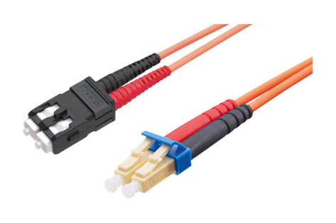 Patch cord FO, SC-RJ PC/UPC Grade Bm - LC-Duplex PC/UPC Grade Bm,  Multimode OM1 (G62.5), Duplex Figur 8 (2.0 x 4.2), Eca (LSZH), 5m (R308934)