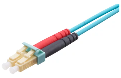 Patch cord FO, LC-Duplex PC/UPC Grade Bm - LC-Duplex PC/UPC Grade Bm,  Multimode OM3 (G50), Duplex Figur 8 (2.0 x 4.2), Eca (LSZH),2m (R323064)