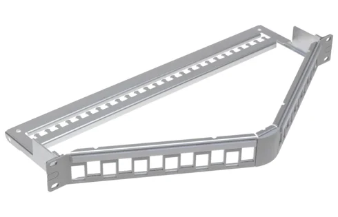 19" 1U Angled Patch Panel 24-Port, Snap-in, gray, empty (R506796)