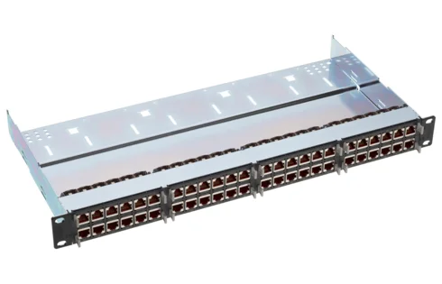 19" 1U HD Patch Panel 48xRJ45/s, Cat. 6A, black, fully populated (R512722)