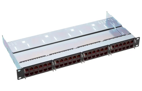 19" 1U HD Patch Panel 48xRJ45/u, Cat. 6A, black, fully populated (R512723)