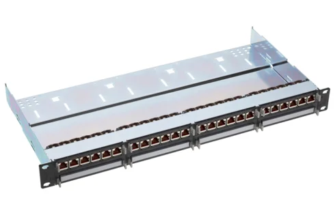 19" 1U HD Patch Panel 24xRJ45/s, Cat. 6A, black, fully populated (R512724)