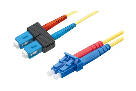 Patch cord FO, SC-Duplex PC/UPC Grade C - LC-Duplex PC/UPC Grade C,  Singlemode OS2 G.652.D, Duplex Figur 8 (2.0 x 4.2), Eca (LSZH), 1m (R800378)