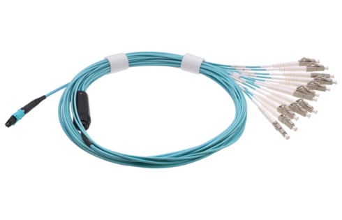 Harness Cable, 12fibers, MTP12-female PC - LC PC 12x, OM3, LSZH, 10 m (R804141)