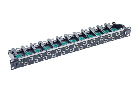 19" 1U PC Patch Panel 24xRJ45/u, Cat. 5e, black, fully populated (R812469)