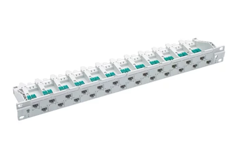 19" 1U PC Patch Panel 24xRJ45/u, Cat. 5e, gray, fully populated (R812471)