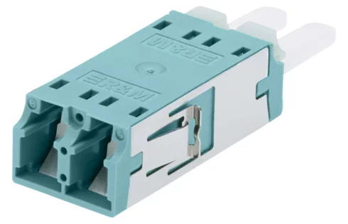 Adapter LC-Duplex PC, turquoise, ceramic MM, M, flangeless (R823204)