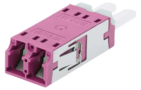 Adapter LC-Duplex PC, heather violet, ceramic MM, M, flangeless (R823206)