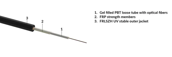 FTTH mini loose tube cable, Micro, universal-use, no armour, FRLSZH sheath - ivory, Fca, 01x02-fibers G657.A1 (R857696)