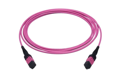 Cable assyembly FO, MPO-QR Female with 12 fibers Grade C PC/UPC Without  -MPO-QR Female with 12 fibers, Grade CPC/UPC, Without, 12xMultimode OM3  (G50), Turquoise ECA (LSZH), 3m (R869836)